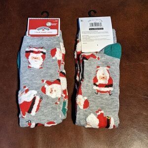 🆕HOLIDAY TIME - 1 PAIR OF KNEE HIGH SOCKS CHRISTMAS SANTA